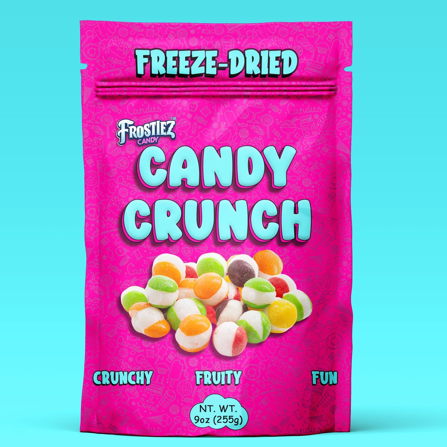 Frostiez Candy - 9oz Large Size - Rainbow Candy Crunch! - Freeze Dried Skittles