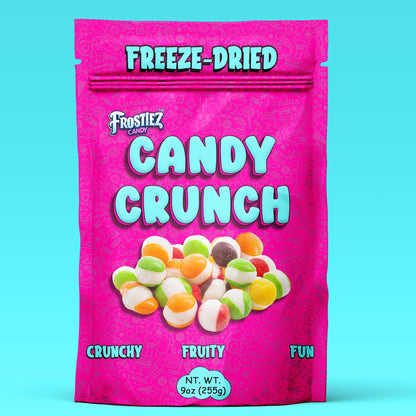 Frostiez Candy - 9oz Large Size - Rainbow Candy Crunch! - Freeze Dried Skittles